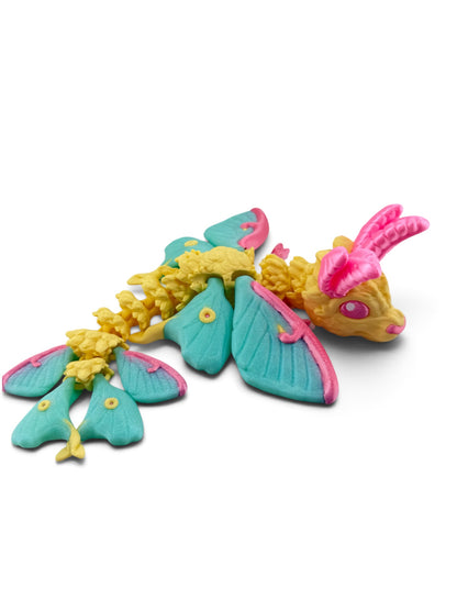 🌙🐉 Baby Luna Moth Dragon Flexi – 3D Printed Articulated Dragon