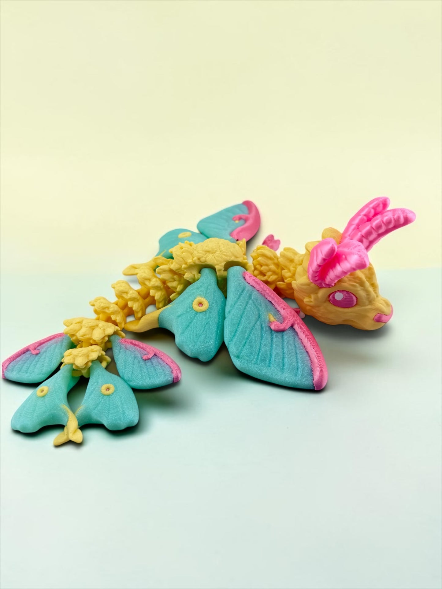 🌙🐉 Baby Luna Moth Dragon Flexi – 3D Printed Articulated Dragon