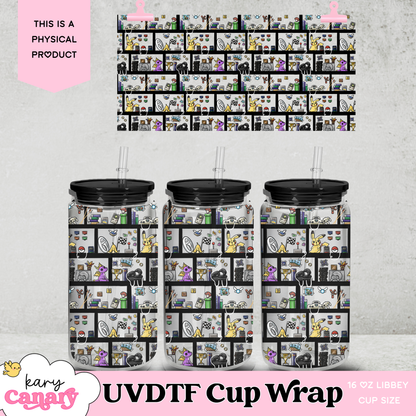 Retro Gamer Cup Wrap – 16 oz Libbey Glass Can UVDTF Glossy Waterproof Wrap