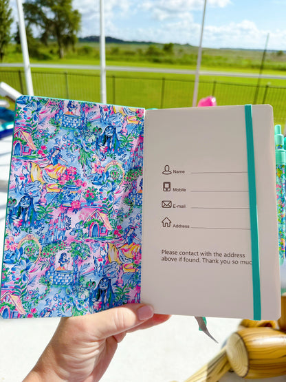 “Singing to Birds & Spilling the Tea” | Snow White A5 Journal – Lilly Pulitzer Inspired
