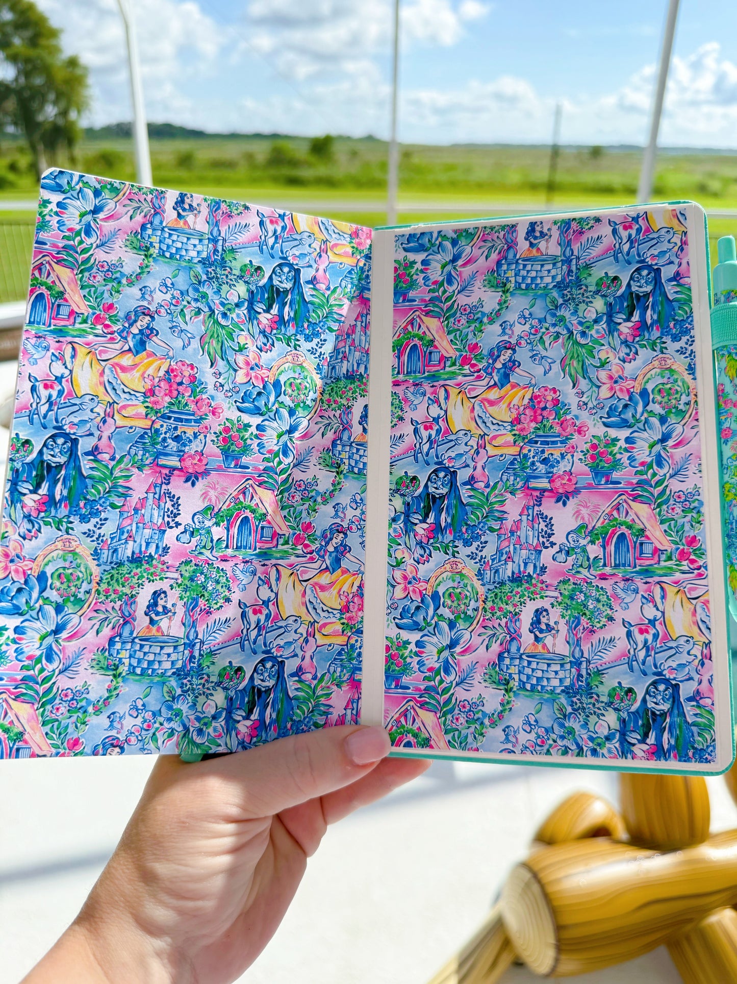 “Singing to Birds & Spilling the Tea” | Snow White A5 Journal – Lilly Pulitzer Inspired