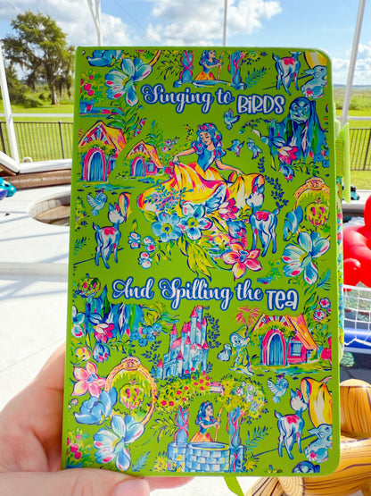 “Singing to Birds & Spilling the Tea” | Snow White A5 Journal – Lilly Pulitzer Inspired