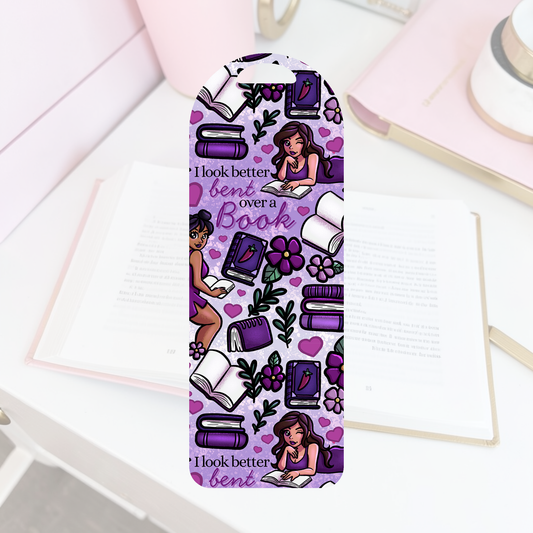 Bent Over a Book Bookmark | Funny Bookish Acrylic Bookmark
