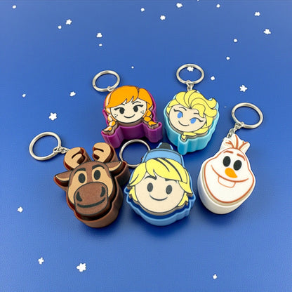 Ice Kingdom Clicker Keychains – Cute Winter Character Set | Fidget Keychains Inspired by Snowy Adventure