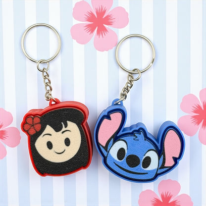 Island Duo Clicker Keychains – Cute Hawaiian Girl & Blue Alien Fidget Set | Kawaii Beach Vibes