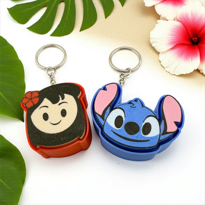 Island Duo Clicker Keychains – Cute Hawaiian Girl & Blue Alien Fidget Set | Kawaii Beach Vibes