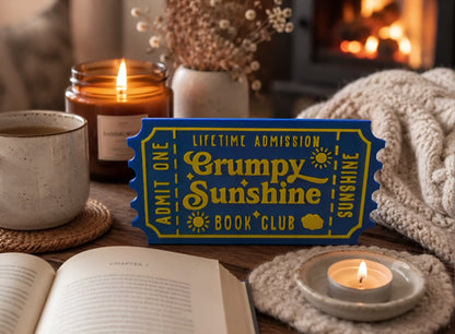 Book Club Decor - Grumpy Sunshine 3D Printed Shelf Sitter | Cozy Reading Space Figurine