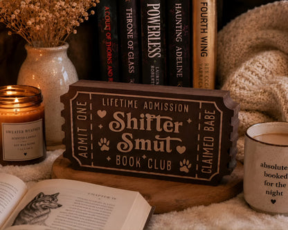 Wolf Shifter Decor - Paranormal Romance Shelf Sitter | Spicy Fantasy Book Display