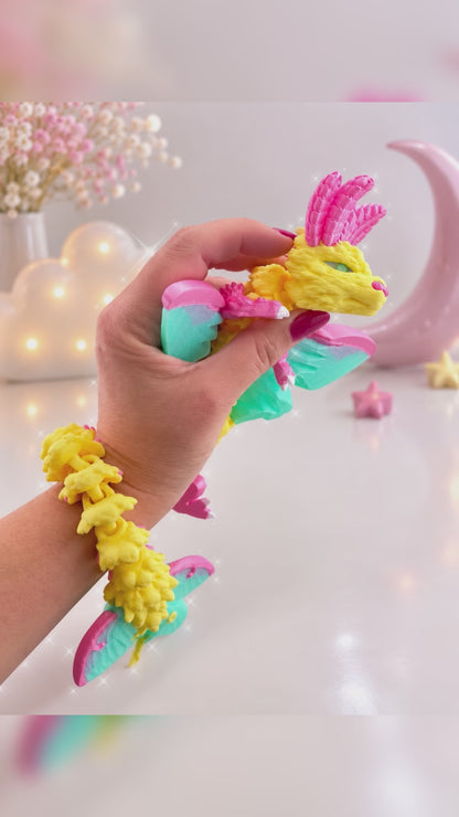 Articulated Luna Moth Dragon, 3D Printed Flexi Figure