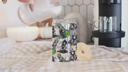 🖤 Tim Burton Babes UV DTF Cup Wrap | 16 oz Libbey Glass Can | 9.7 x 5” | Gothic Glam | Ready to Press Decal