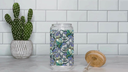 Mermaid Tears Cup Wrap – 16 oz Libbey Glass Wrap | Glossy Waterproof UVDTF Decal