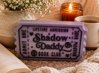 Dark Fantasy Decor - Shadow Daddy Book Club 3D Printed Shelf Sitter With Raised Lettering