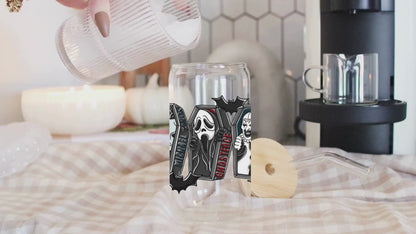 Horror Cup Wrap - 16 oz Libbey Glass Wrap | Ready to Press Waterproof Design UVDTF