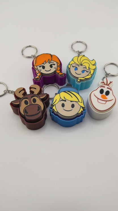 Ice Kingdom Clicker Keychains – Cute Winter Character Set | Fidget Keychains Inspired by Snowy Adventure