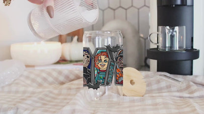 Horror Character Cup Wrap – 16 oz Libbey Glass Can | Coffin Shape Wrap, UVDTF