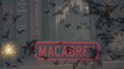 Macabre Shelf Sitter Sign | Gothic Bookshelf Decor | Horror Book Nook Accent