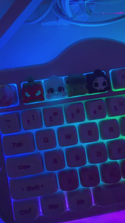 Halloween Artisan Keycaps | Cute Spooky Ghost, Pumpkin, Frankenstein & Skull Keycaps | 3D Printed Mechanical Keyboard Keycaps