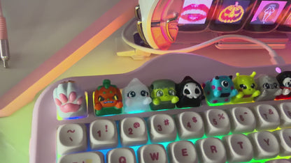 Halloween Artisan Keycaps, 3D Printed Mummy Dracula Monster Alien Keycaps