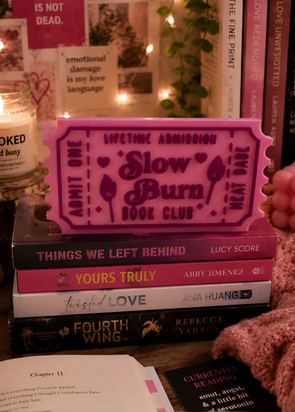 Slow Burn Romance Decor | Vintage Ticket Shelf Sitter - Enemies to Lovers Gift