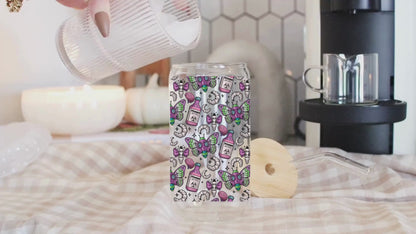 🧠 Zombie Antidote UV DTF Cup Wrap | 16 oz Libbey Glass Can | 9.7 x 5” | Pastel Creepy Cute | Ready to Press Decal