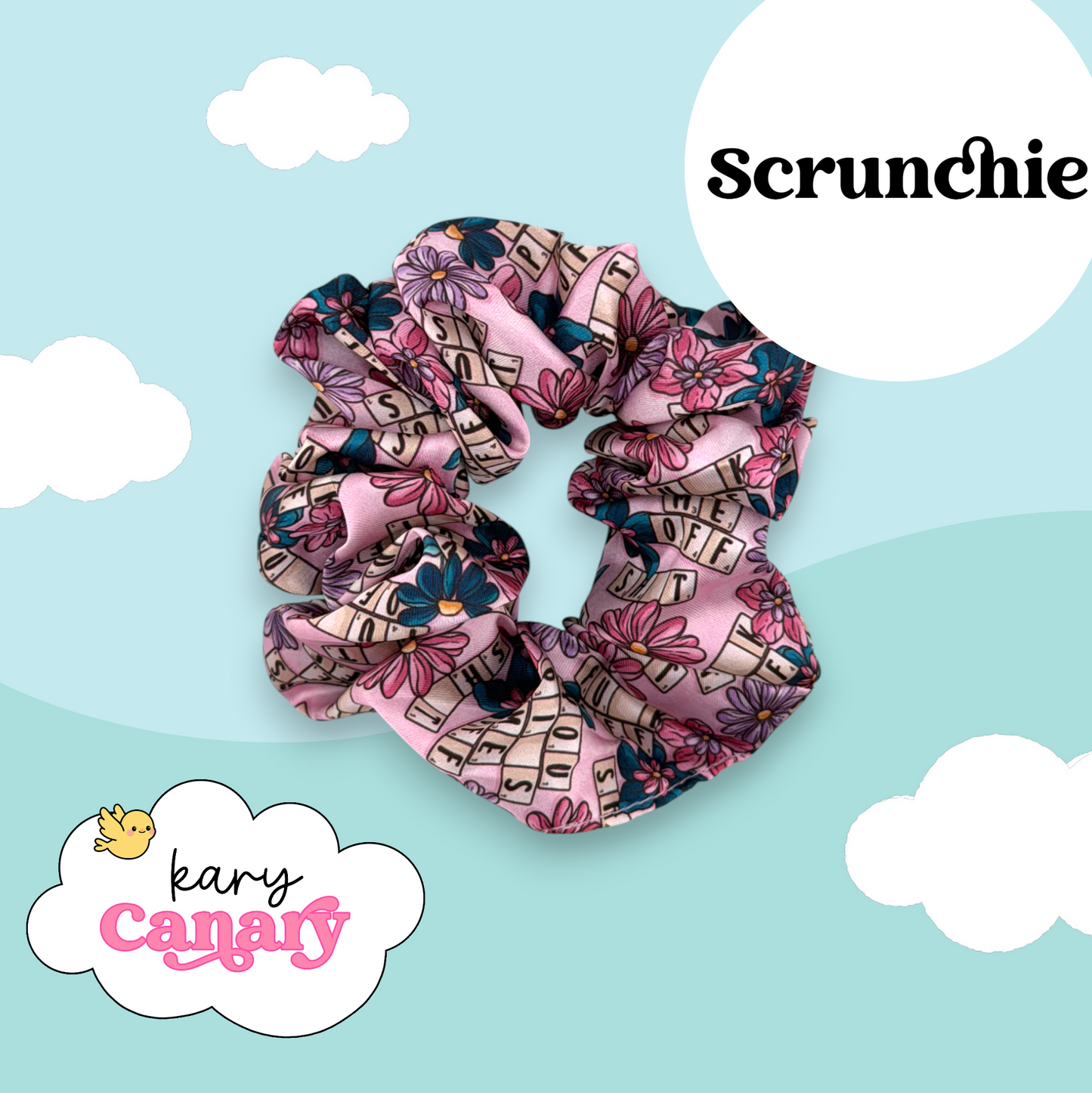 Floral Book Lover Sarcastic Adult Language Scrunchie | Silky Hair Scrunchie