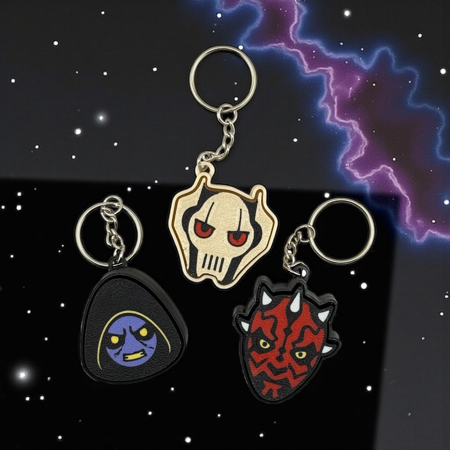 Galaxy Villains Clicker Keychains – Dark Side Trio | Kawaii Fidget Keychains